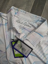 Robert Graham Polo Clubhouse Men's Size 3XL White Sidecar Geo Print Skull Golf