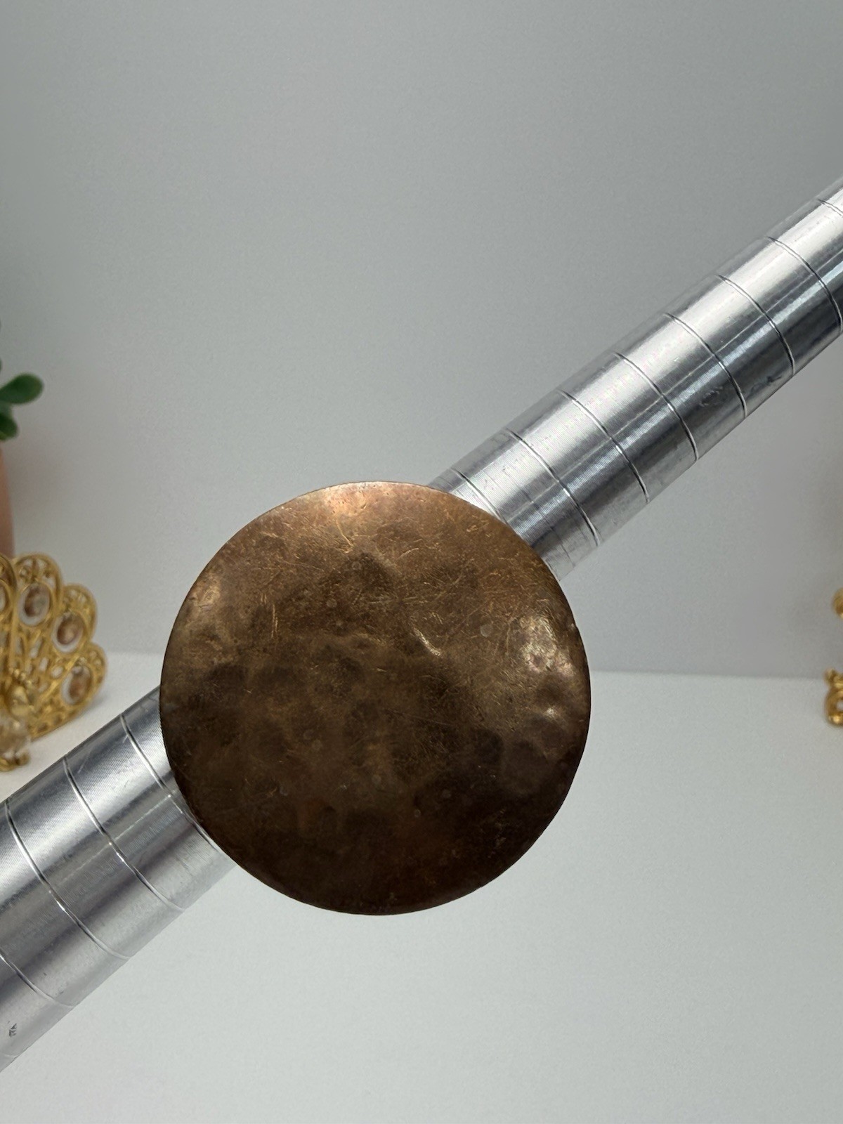 Vintage Solid Copper Adjustable Ring Sculptural D… - image 7