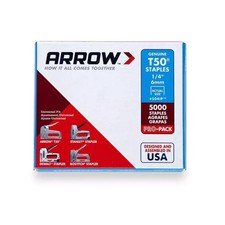 ARROW 504IP/T50 Staples 1/4" 6mm 5000 Pack 0.0020 per staple