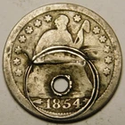1854 Seated Liberty Half Dime 90% Silver   "Actual Coin Pictured"