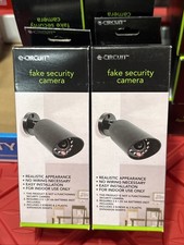 Fake Security CCTV Camera 2 Pack Dummy Camera BLACK w Flashing Red LED Light