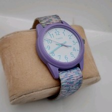 Timex TW7C12200 Kids QUARTZ Analog Watch WR 30M ST STEEL Back NEW BATTERY