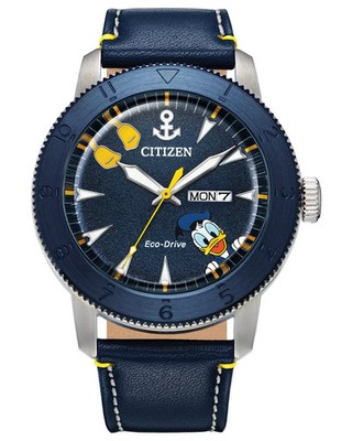 New Citizen Eco-Drive Men's Disney Donald Duck Navy Blue Dial Watch AW0075-06W