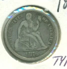 1876 SEATED LIBERTY DIME