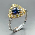 Jewelry gemstone Natural Black Opal Ring 925 Sterling Silver Size 8 /R471686