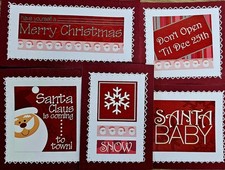 Sewn Premade Scrapbook Page/Sewn Mat Set - 5 pieces: Merry Christmas