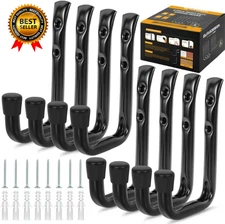 8-Pack Heavy Duty Garage Hook for Hanging 50 Lbs, J Utility Hooks for Garage