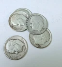 ROOSEVELT SILVER DIMES LOT OF 5 - 90% SILVER FREE SHIPPING #8276