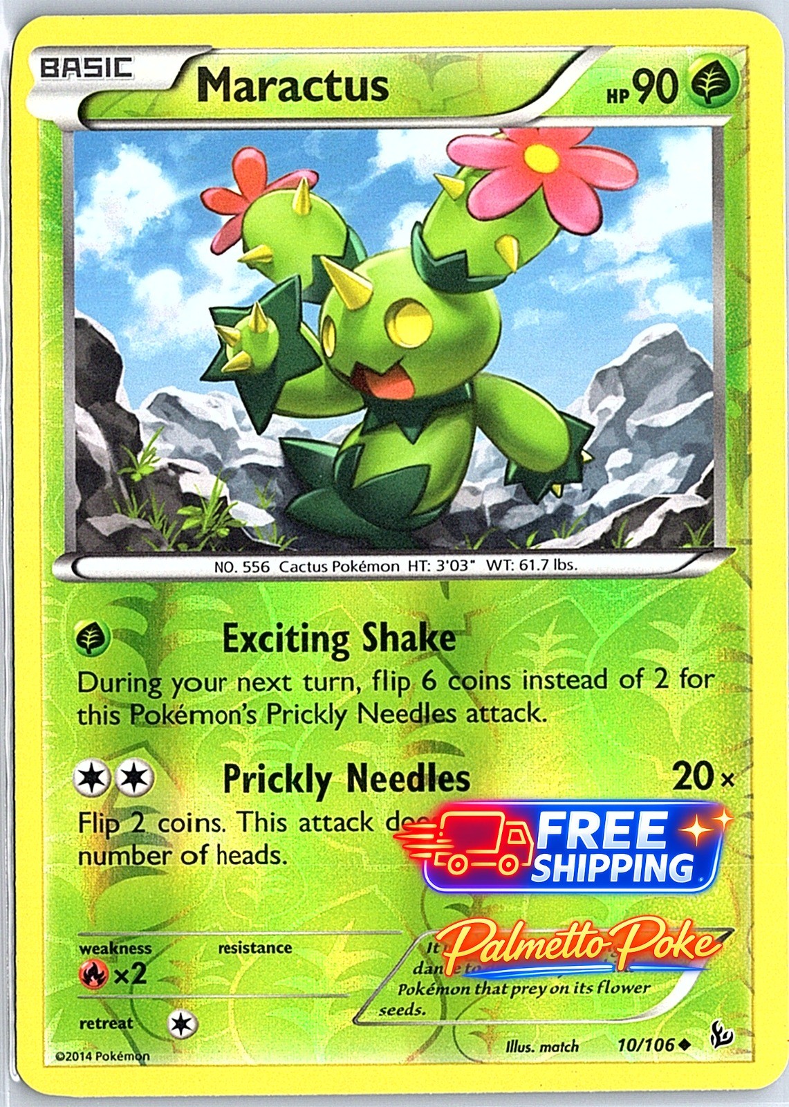 Maractus Reverse Holo Uncommon XY - Flashfire 10/106 LP