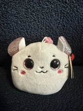 TY Mini Beanie Squish-A-Boos Plush - CATNIP the Grey Mouse (3 inch) Key Clip