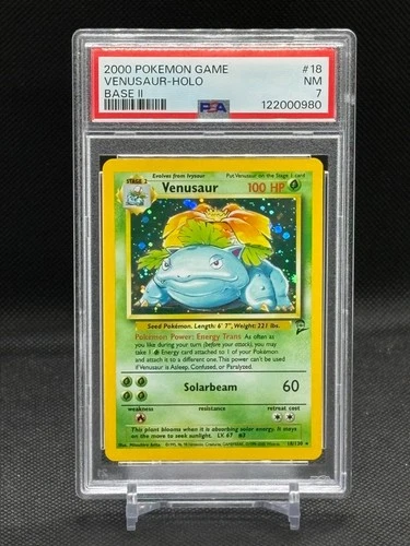 2000 Pokemon Game Base II Venusaur-Holo 18/130 PSA 7