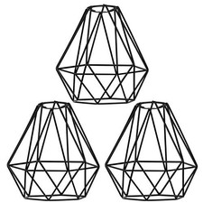 Lighting Metal Cage Lampshade for Pendant Light Cord Kit Vintage Lamp 3 Packs