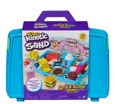 Kinetic Sand Grill 'n Scoop Diner 2lbs of Sand 27 Kitchen Tools Storage Case New