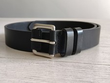 Men's Black GAP 100 Leather Belt Silver hardware Classic Business Size: Med 34"