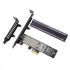 PCIe NVMe M.2 Adapter, Heatsink, X1-X16, Low Profile, 4TB, 2230-2280 SSD, Card