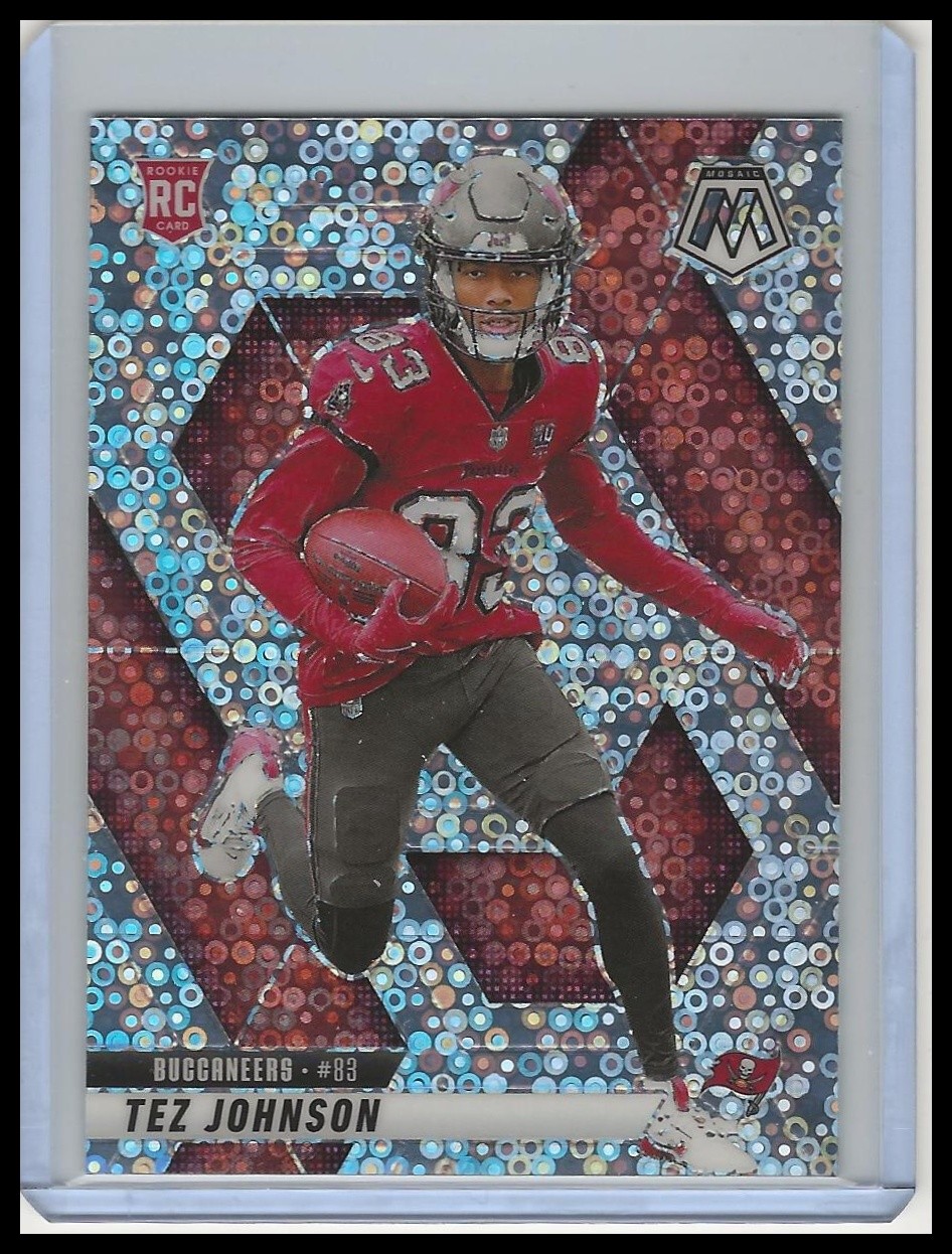 2025 Panini Mosaic Tez Johnson Mosaic No Huddle Silver Disco #316 Rookie