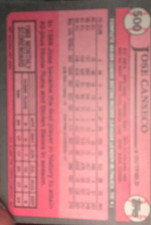 1989 Topps - #500 Jose Canseco Print Error Card on Back