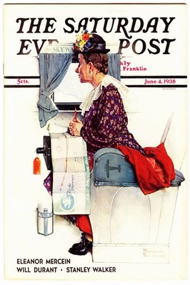   The Saturday Evening Post (1938) Vintage Cover Art - 24x36  - Mid-century