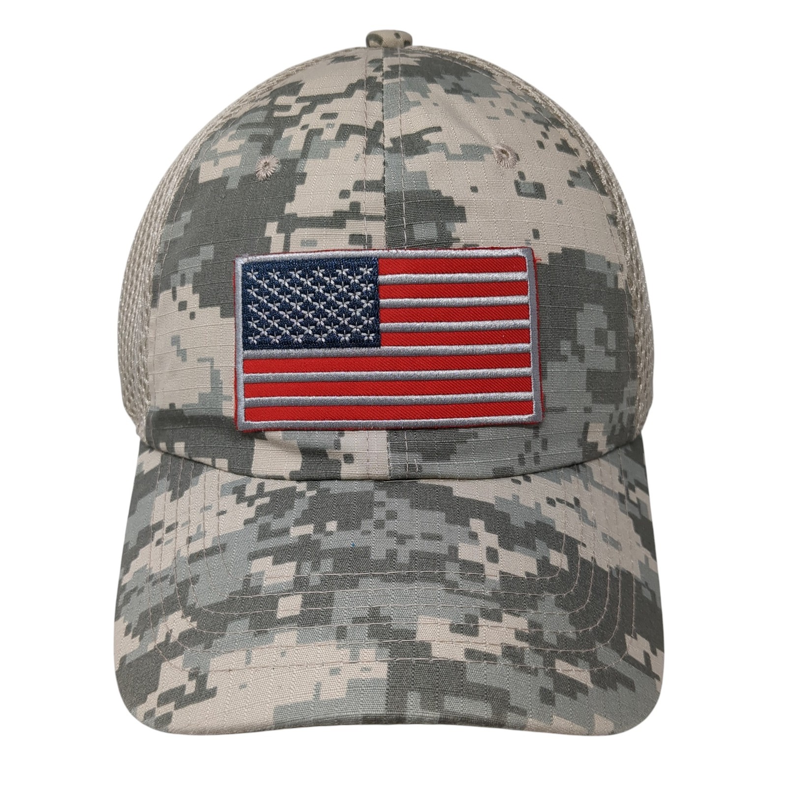 American Flag Patch Strapback Hat Multicolor One … - image 1