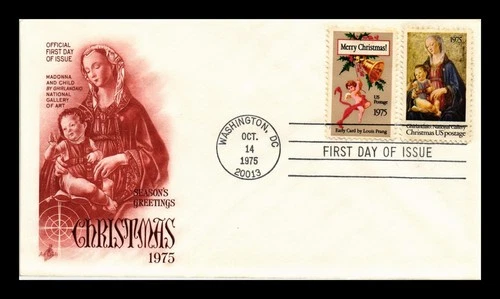 DR JIM STAMPS US COVER CHRISTMAS FIRST DAY ISSUE COMBO SCOTT 1579 1580