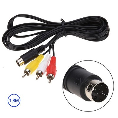 AV Chinch Kabel TV-Verbindungskabel Für Sega Mega Drive 2 / II / MD2 Kabel 1.8M