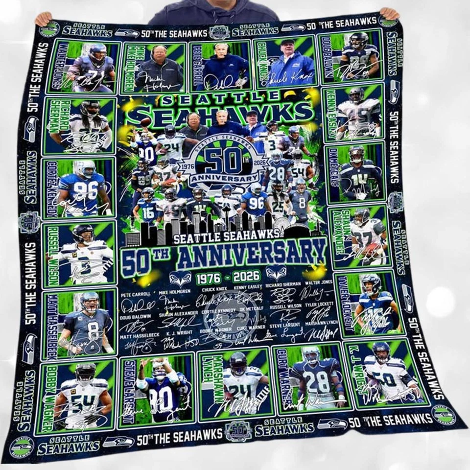Seattle Seahawk 50th Anniversary Blanket