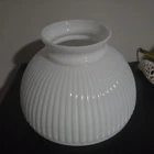 Vintage Milk Glass Ribbed Shade .