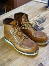 Red Wing Shoes Moc Toe 875 Heritage Boots for Men, Size 7.5E, Oro Legacy