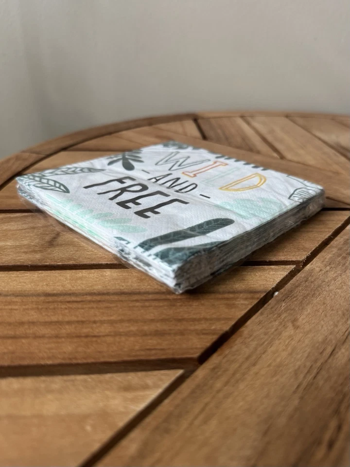 Wild And Free Birthday Party Napkins Jungle And Leaves Luncheon Size 16 Ct 2 Ply - Image 3 of 4