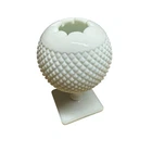 Vintage Westmoreland English Hobnail Milk Glass Ivy Ball Pedestal Vase Ashtray