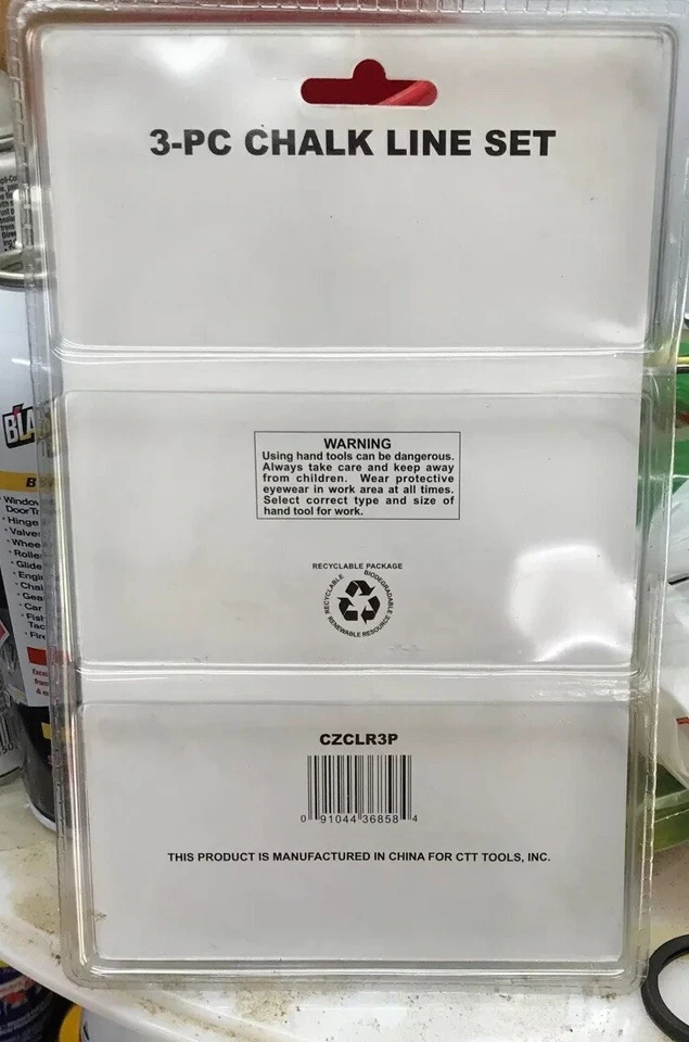 3PC Chalk Line Set 100ft line 4oz blue color chalk mini line level gift Bin #1 - Image 2 of 2