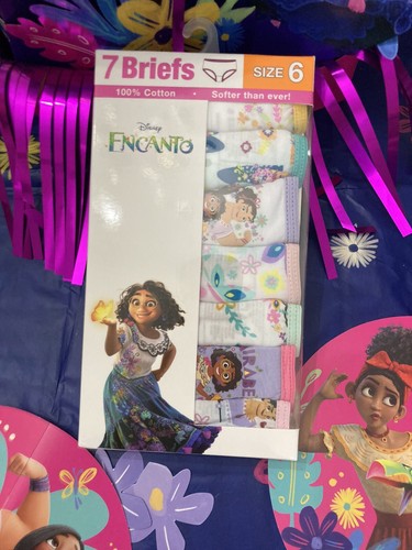 NEW Disney Encanto Girl's Cotton Briefs - 7 Pair - Packaged - Size 6 - Picture 2 of 4