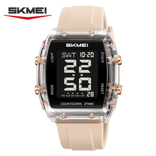 SKMEI Men Square Watch Electronic Watch Outdoor Stopwatch Boy Girl Digital Watch - Picture 17 of 31