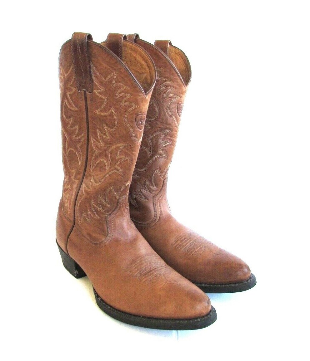 ARIAT Soft Leather Brown Tan Cowboy Western Work Boots 8.5 D  display picture 3