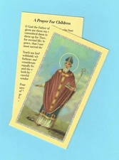 St Nicholas Santa Claus Kris Kringle Children Prayer Holy Card New Old Card #2