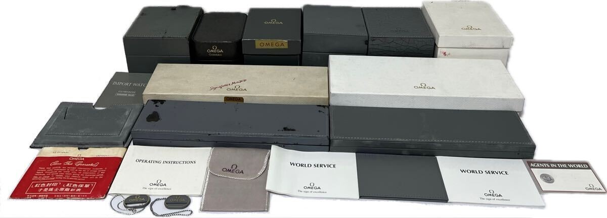 ΩOMEGA　ボックス VINTAGE GENUINE OMEGA watch box case 6 set wood leather Gray