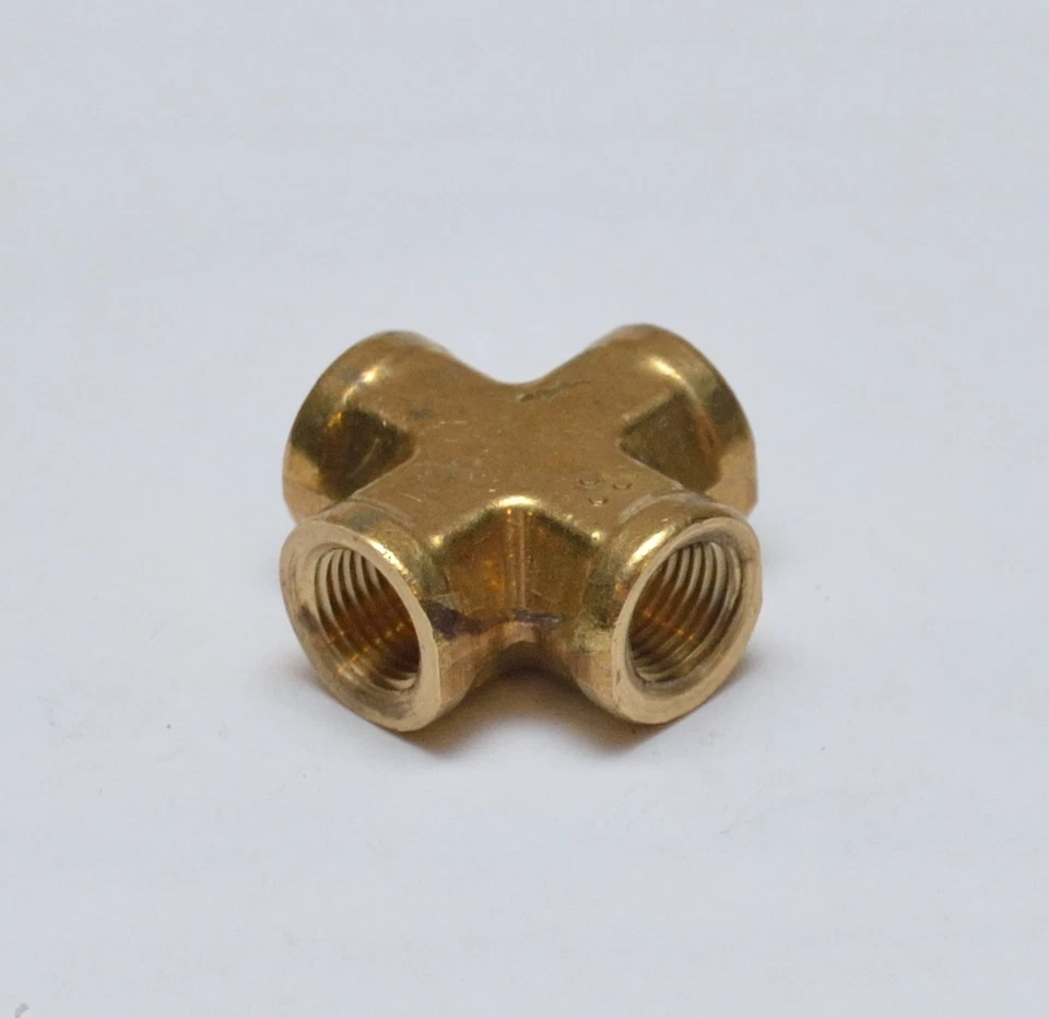 Cross Brass Fitting 1/8 Npt Female Pipe 4 Way Vacuum Fuel Air Water Oil 102-A - Image 4 of 4
