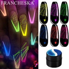 6 Colors Spider Luminous UV Gel Paint Design Fluorescent Wire Drawing Nail