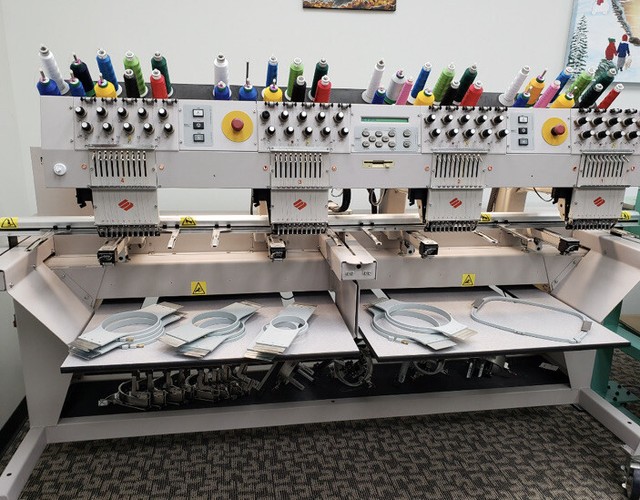 Melco Embroidery Machine Emt10/4t Industrial 4 Head Preowned Model