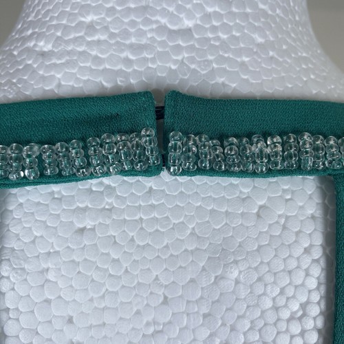 Oasis 16 Green Beaded Diamonte Dress Cocktail Occasion Party Holiday - Picture 10 of 10