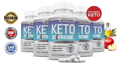 Ketogenix Keto ACV Pills Extreme 1675MG New Improved Formula 5 Pack