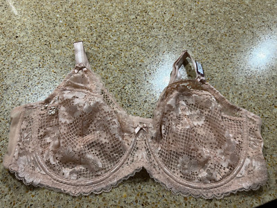 Adore Me 46DD Beige Lined Underwire Push-Up Lace Bra NWT