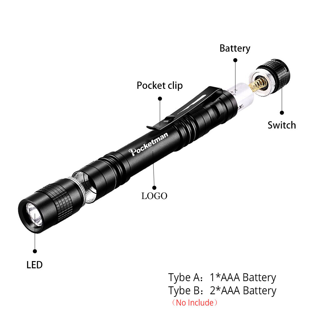 8000lm pocket tactical flashlight torch led pen usb rechargeable light 8000LM Mini LED Penlight Pocket Light Portable Flashlight Work Light Torch