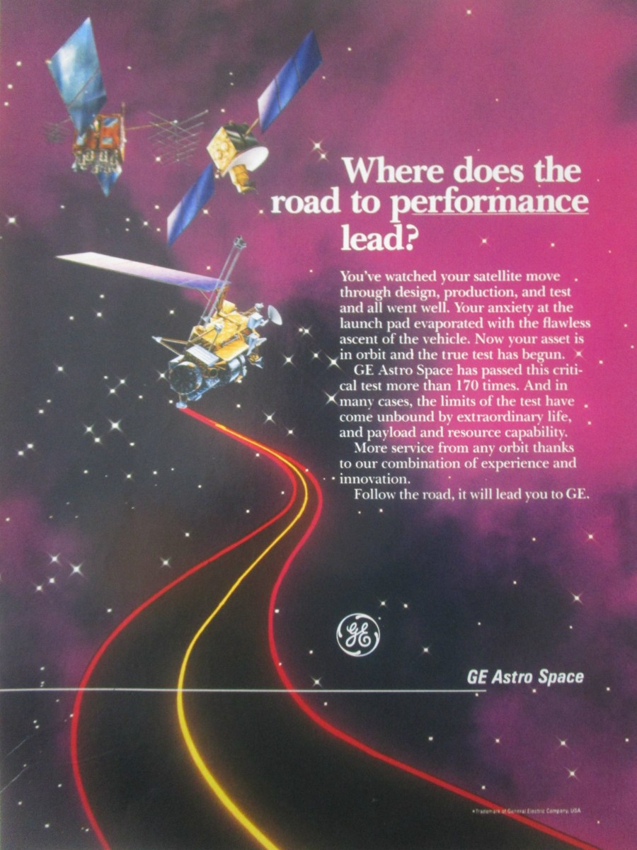11/1991 PUB GENERAL ELECTRIC ASTRO SPACE SATELLITE ESPACE ORIGINAL