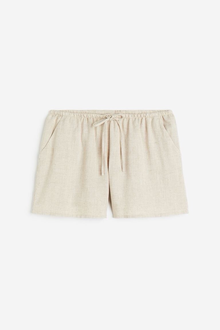 Women’s Divided H&M Linen Blend Tie Shorts Sz Large NEW w/ Tags