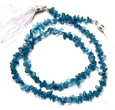 Natural Neon Blue Apatite 5x3 mm Size Smooth Pear Beads Strand 18"
