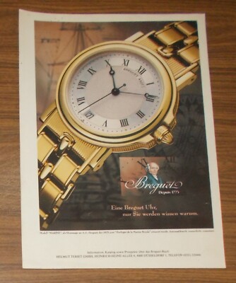 Seltene Werbung vintage BREGUET DEPUIS 1775 Uhr Nur Sie werden wissen warum 1993