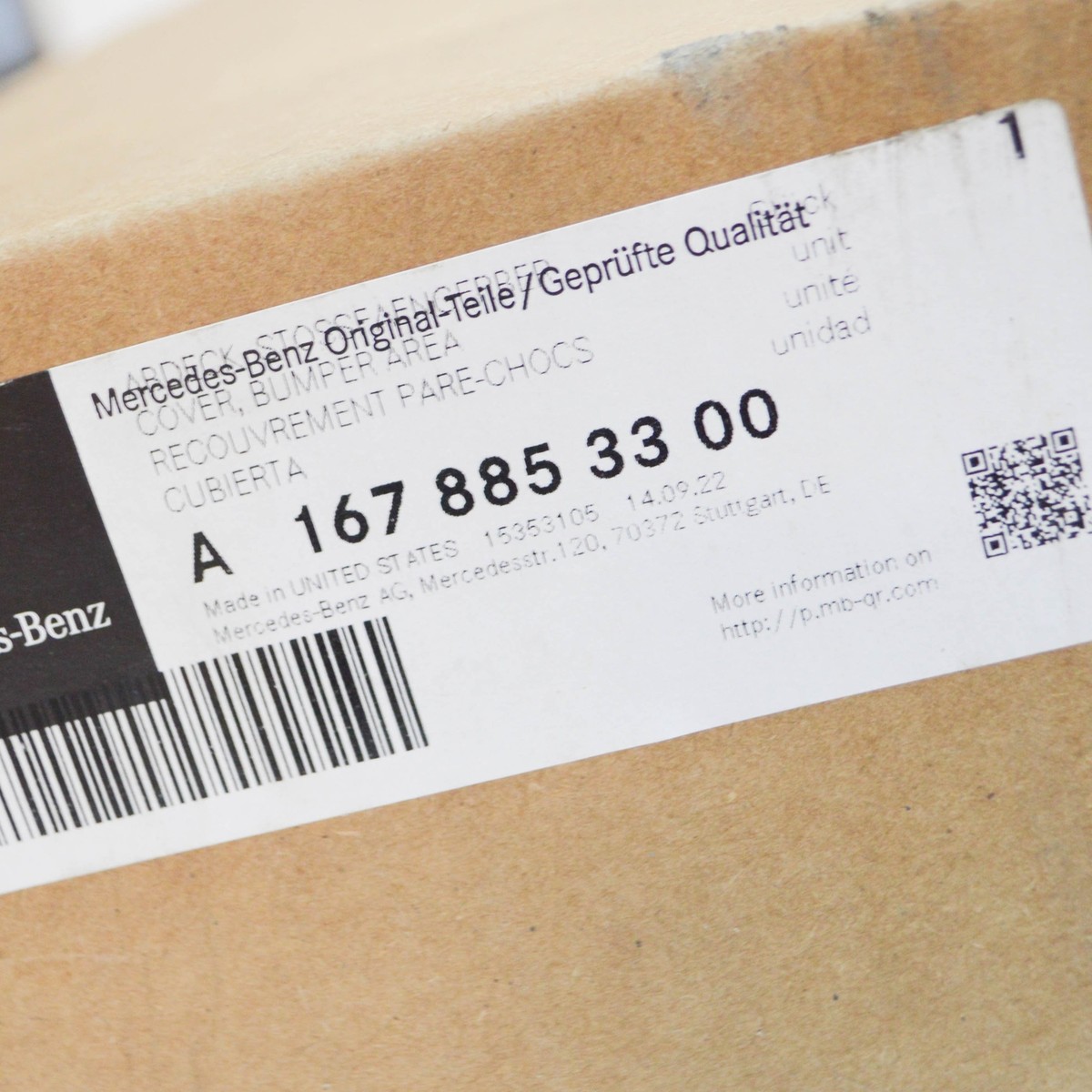 MERCEDES-BENZ GLE W167 Untere Stoßstangenabdeckung A1678853300 NEU 