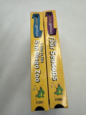 2 Baby Genius VHS 3 To 36 Month The Four Seasons & A Trip To The