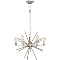 Kronleuchter HäNgelampe Esszimmerleuchte Deckenlampe Stahl Silber D 64,8 Cm